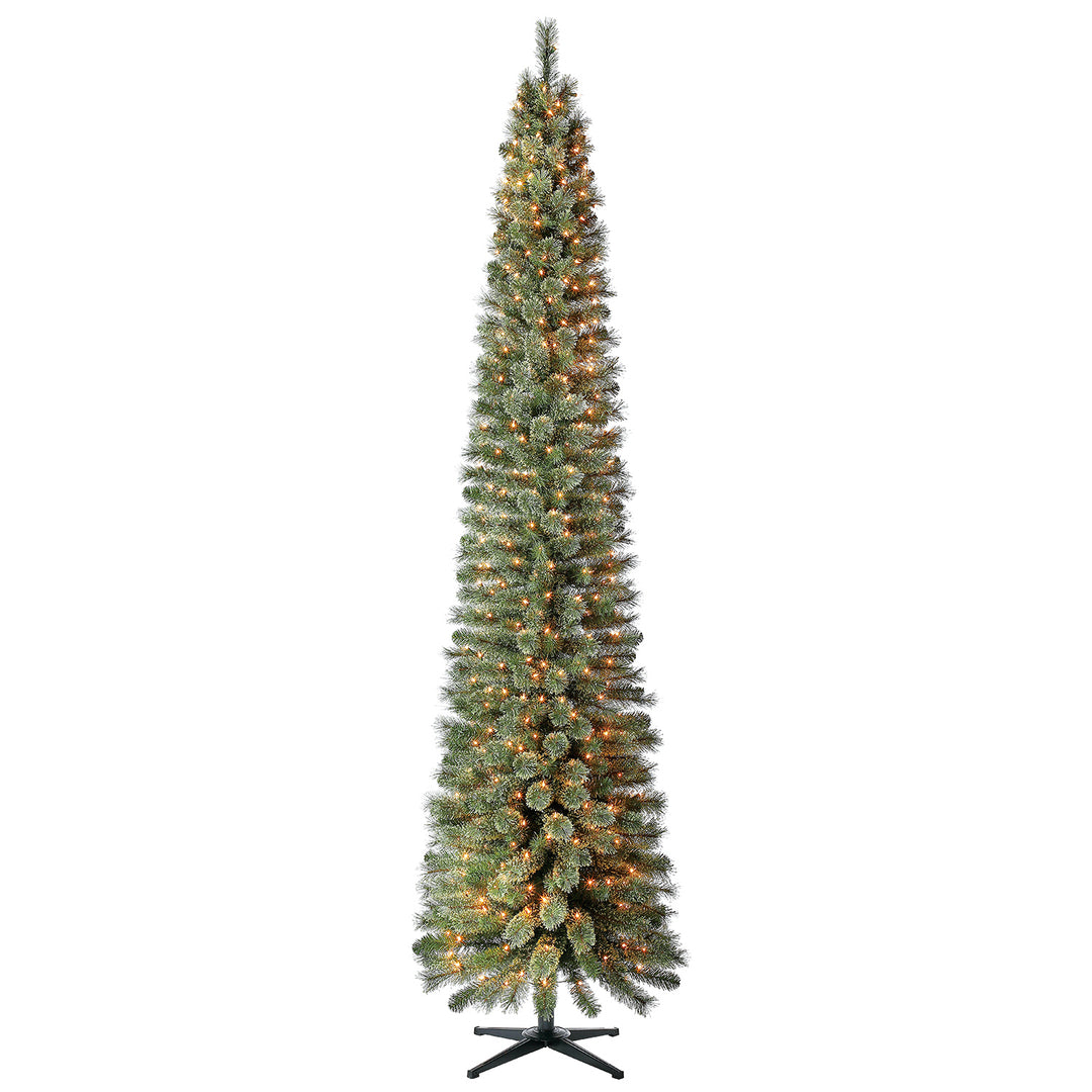 Home Heritage 9 Foot Pre-Lit Stanley Pencil Christmas Tree w/ Stand (Used) - VMInnovations