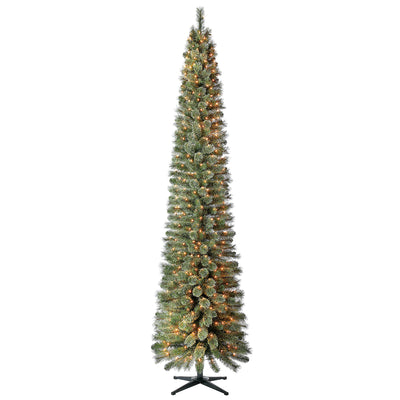 Home Heritage 9 Foot Pre-Lit Artificial Stanley Pencil Tree w/ Stand (Open Box)