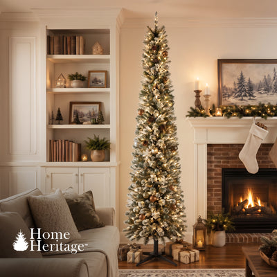 Home Heritage Stanley 9' Pine Artificial Christmas Tree, PreLit 500 White Lights