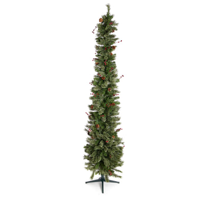 Home Heritage Pencil 9' Prelit Artificial Christmas Tree w/ 500 Multicolor LEDs