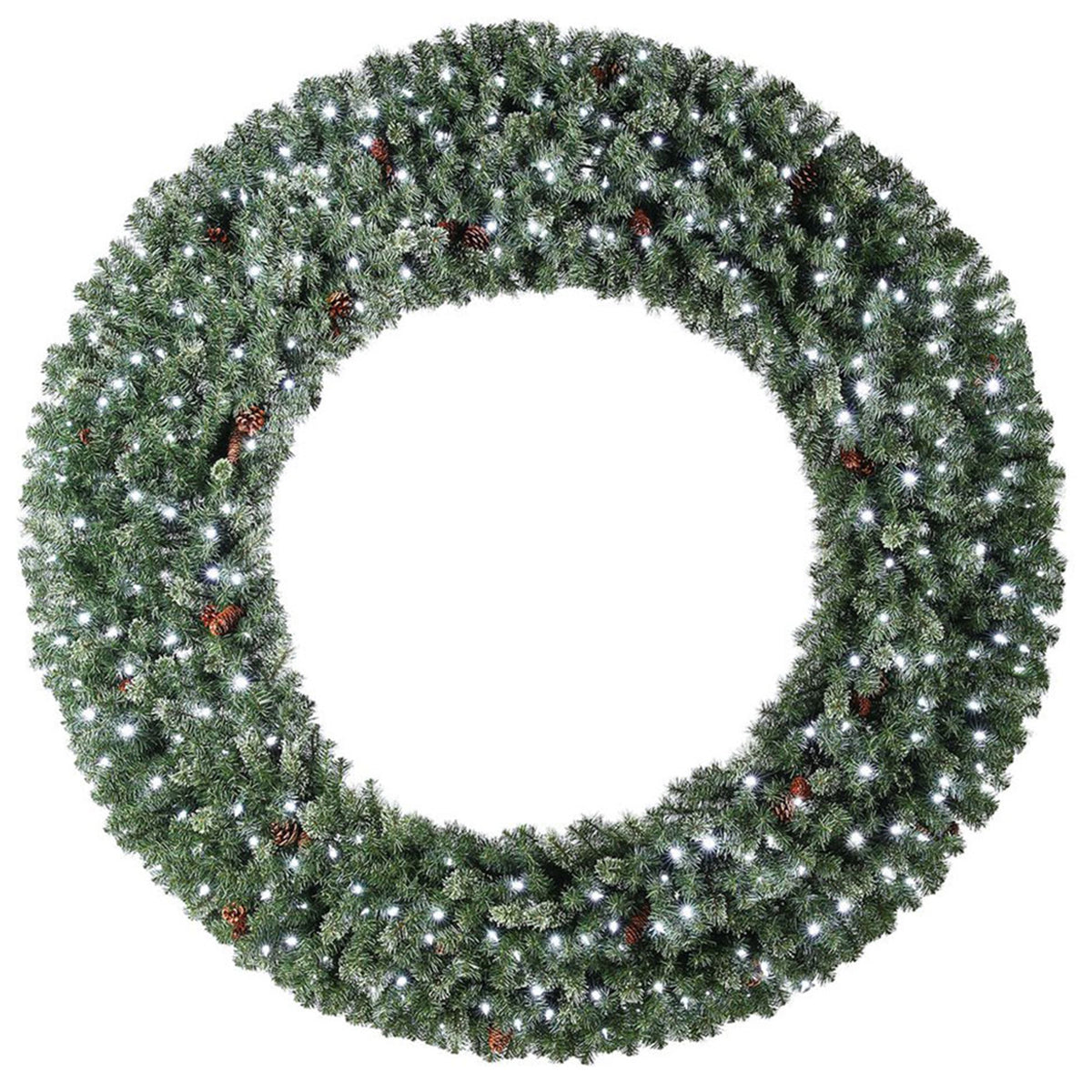 Home Heritage 72 Inch Artificial Christmas Wreath Prelit w/ 320 White LED Lights