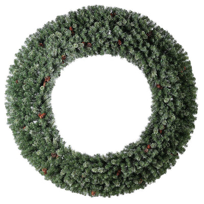 Home Heritage 72 Inch Artificial Christmas Wreath Prelit w/ 320 White LED Lights