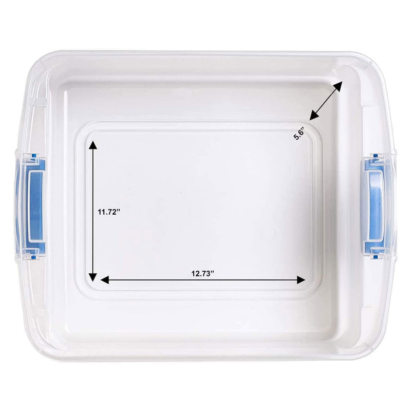 Homz 15.5 Qt Plastic Stackable Storage Container with Secure Lid, Clear (4 Pack)