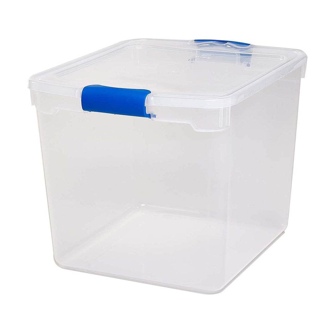 Homz 31 Qt Heavy Duty Clear Plastic Latching Stackable Storage Containers, 4 Pk