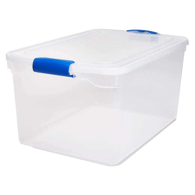 Homz 66 Qt Multipurpose Stackable Storage Bin with Latching Lids, Clear (2 Pack)