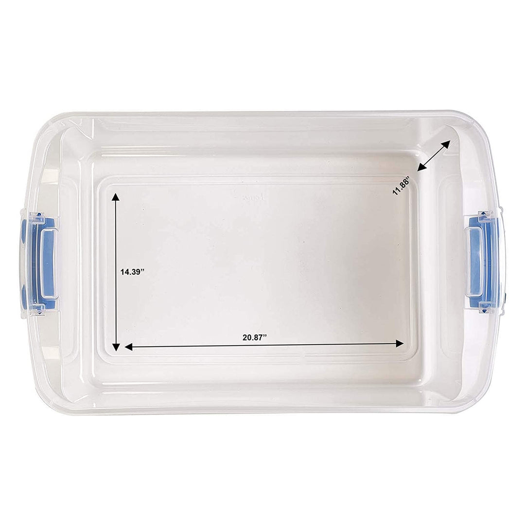 Homz 66 Qt Multipurpose Stackable Storage Bin with Latching Lids, Clear (2 Pack) - VMInnovations