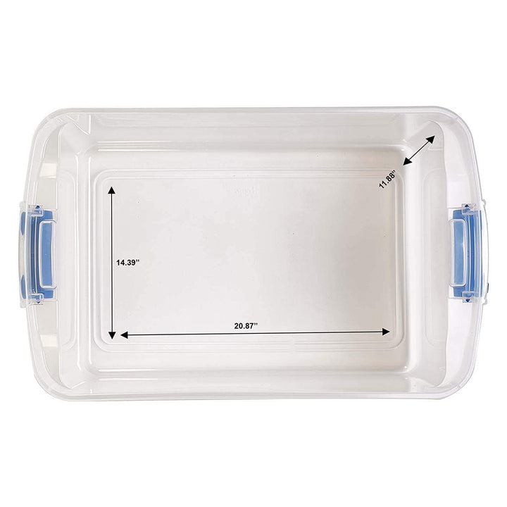 Homz 66 Qt Multipurpose Stackable Storage Bin with Latching Lids, Clear (2 Pack) - VMInnovations