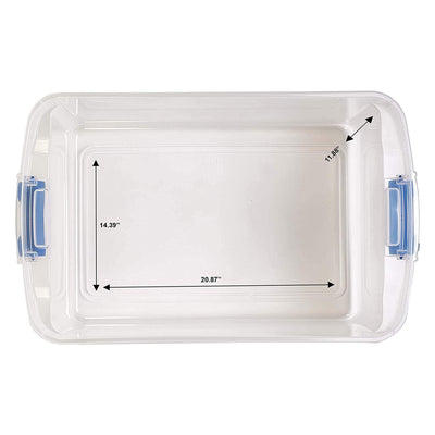 Homz 66 Qt Multipurpose Stackable Storage Bin with Latching Lids, Clear (2 Pack)