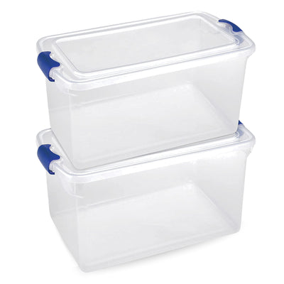 Homz 66 Qt Heavy Duty Modular Stackable Storage Containers, Clear, 2 Pc (Used)