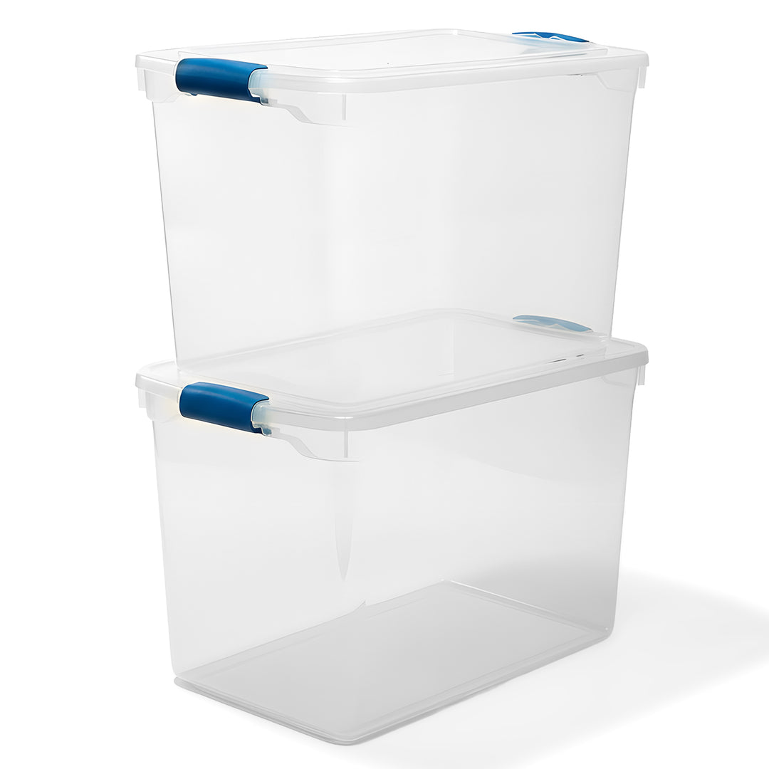 Homz 112 Quart Heavy Duty Clear Plastic Stackable Storage Containers (Used)