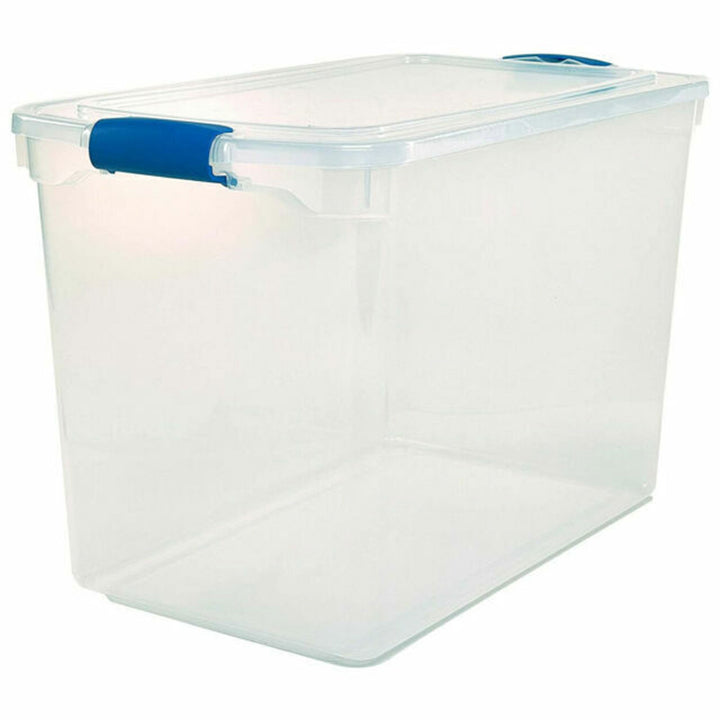 Homz 112 Qt Multipurpose Stackable Storage Bin with Latching Lid, Clear (2 Pack)