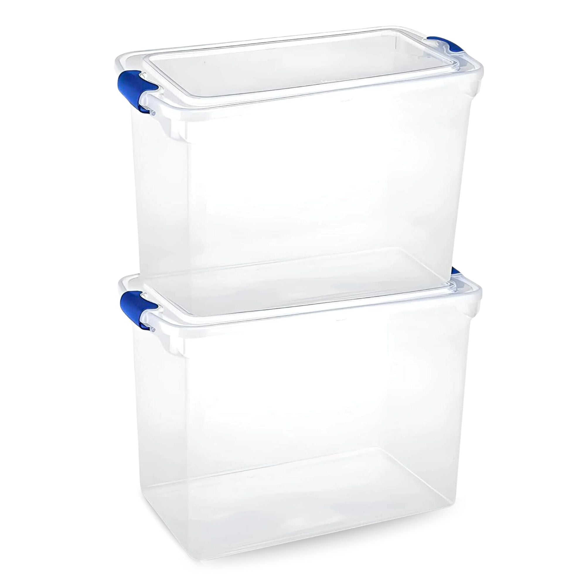 Homz 112 Quart Modular Stackable Storage Containers, Clear, 2 Pack (Open Box) - VMInnovations