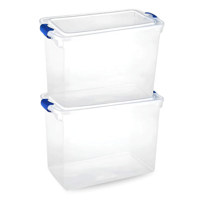 Homz 112 Quart Modular Stackable Storage Containers, Clear, 2 Pack (Open Box) - VMInnovations