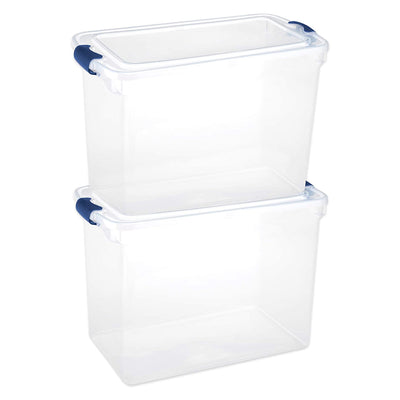 Homz 112 Quart Heavy Duty Clear Plastic Stackable Storage Containers, 10 Pack