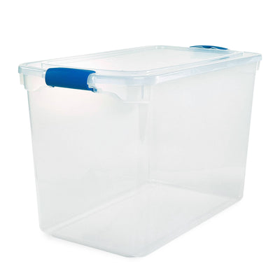 Homz 112 Quart Heavy Duty Clear Plastic Stackable Storage Containers, 10 Pack