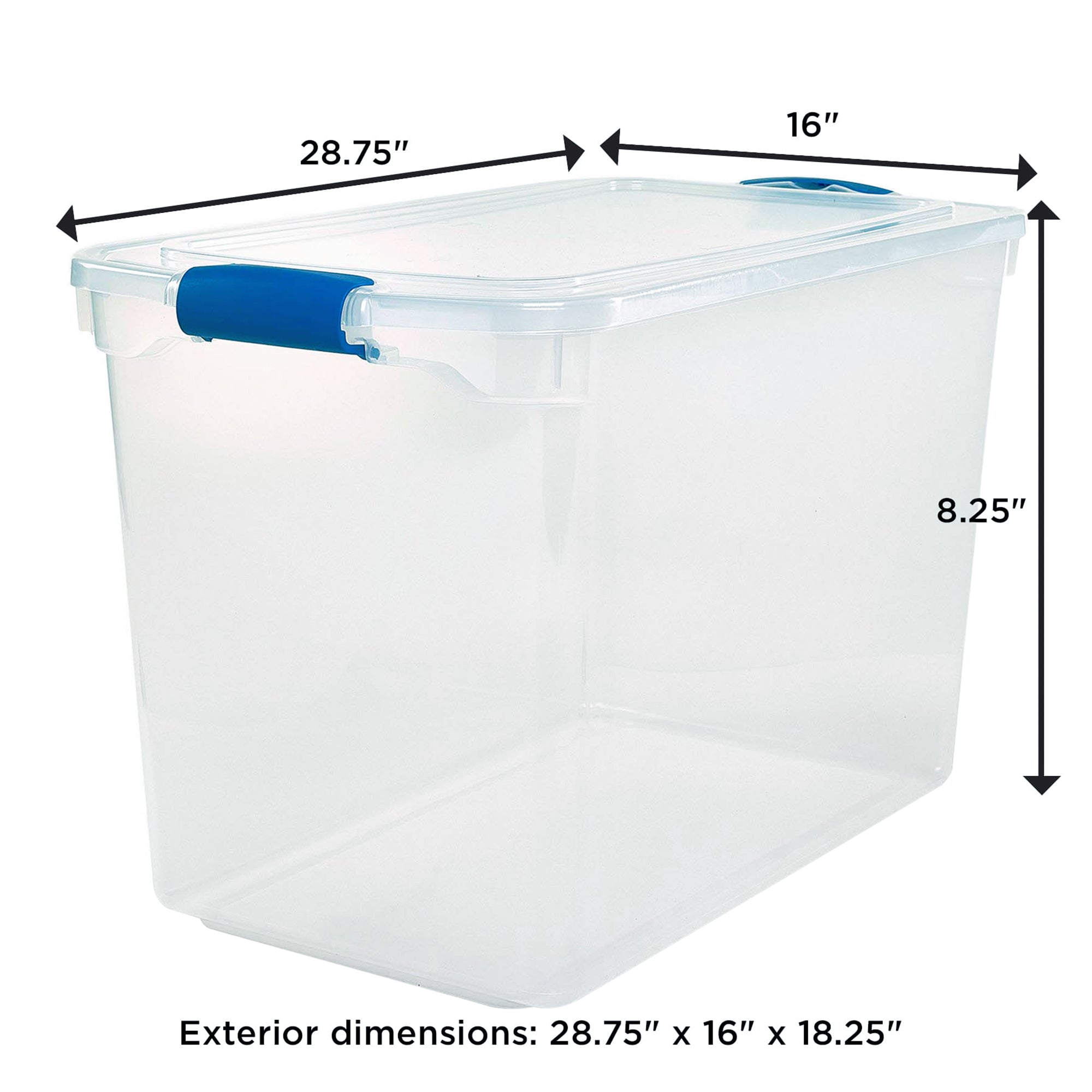 Homz 112 Quart Heavy Duty Clear Plastic Stackable Storage Containers, 10 Pack