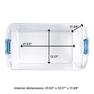 Homz 112 Quart Heavy Duty Clear Plastic Stackable Storage Containers, 10 Pack