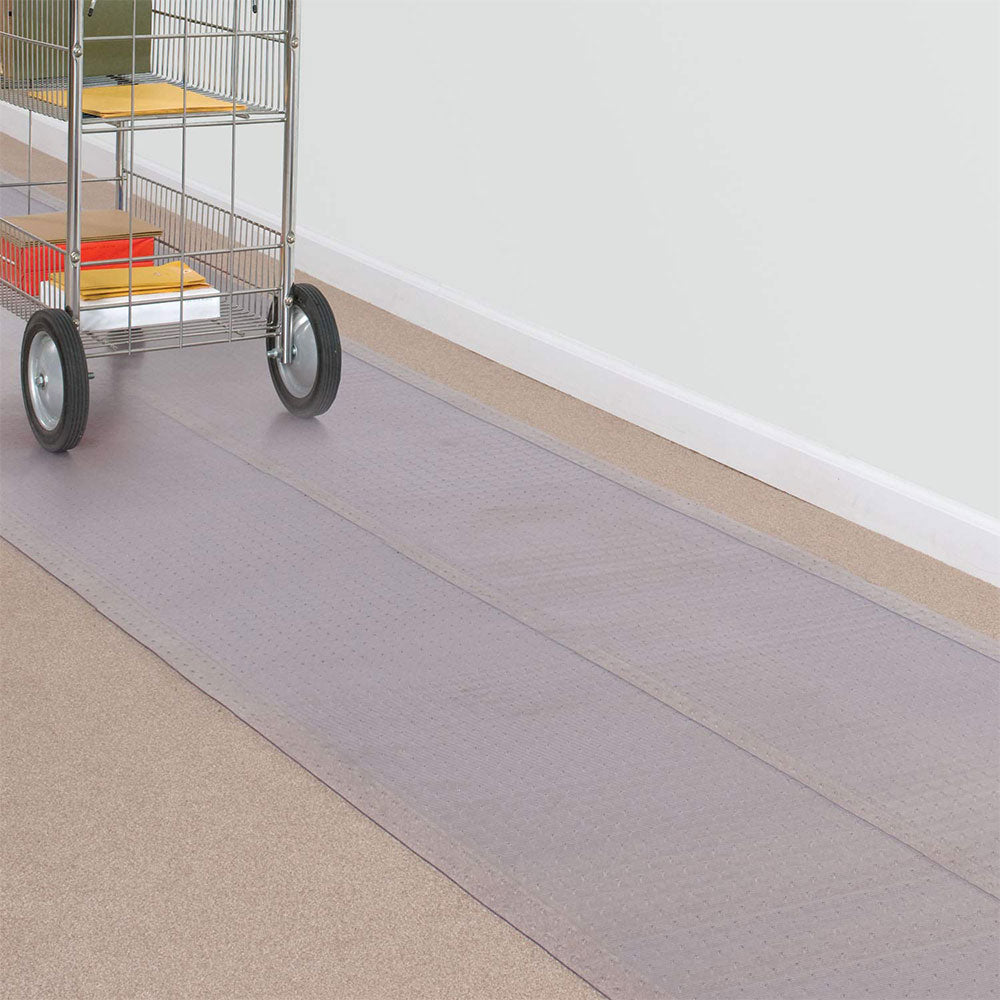 ES Ribbons 10 Feet x 27 Inch Cleated Clear Carpet Floor Runner, Vinyl (Used)