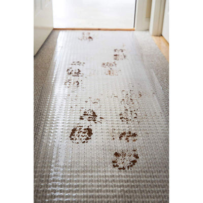 ES Ribbons 10 Feet x 27 Inch Cleated Clear Carpet Floor Runner, Vinyl (Used)