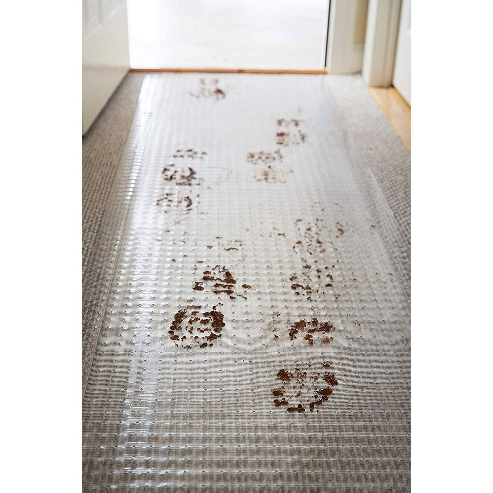 ES Ribbons 36 Feet x 10 Inch Cleated Clear Carpet Floor Runner, Vinyl (Open Box)
