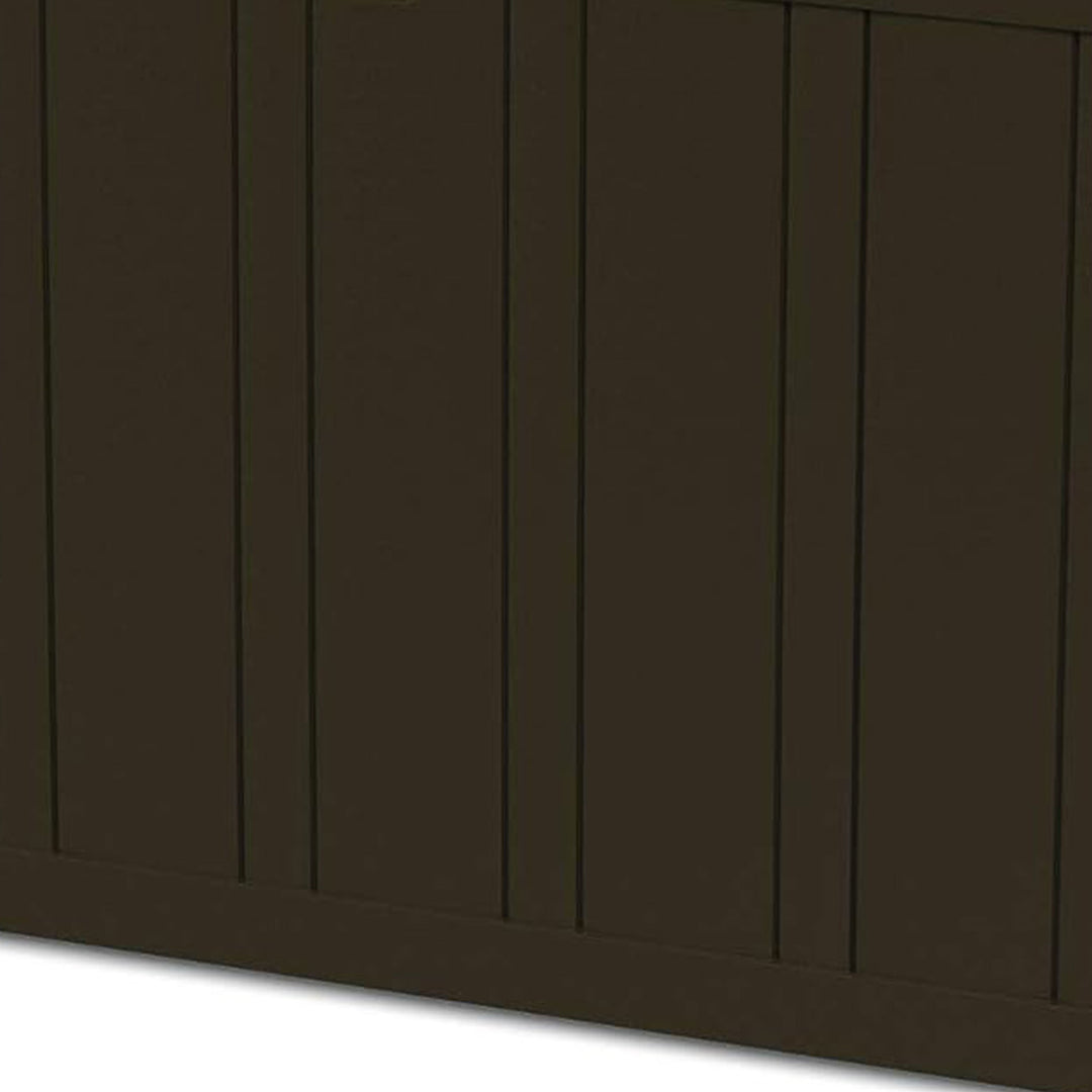 Ram Quality Products Outdoor Backyard Patio Storage Deck Box, 71 Gallon, Brown