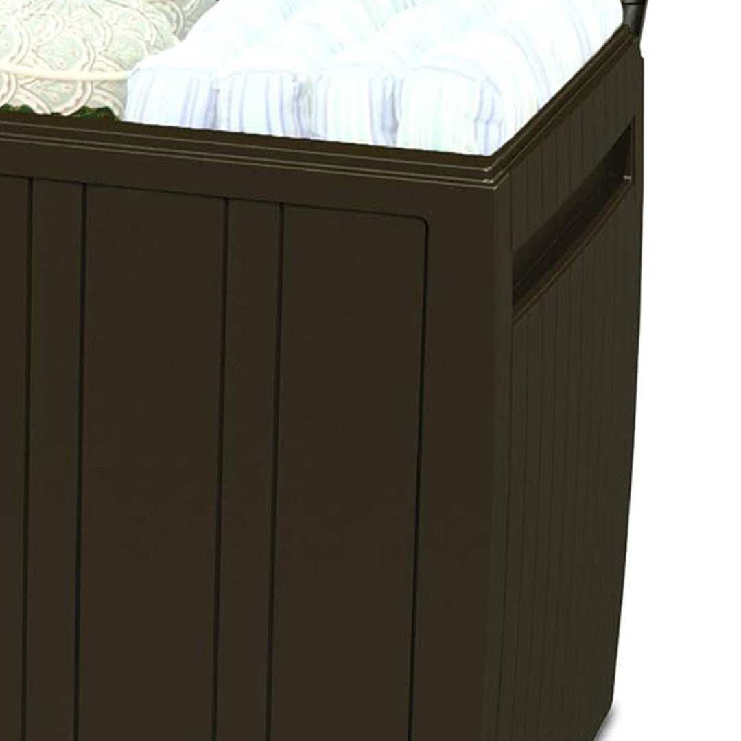 Ram Quality Products Storage Deck Patio Furniture, 71 Gallon, Brown (Open Box) - VMInnovations
