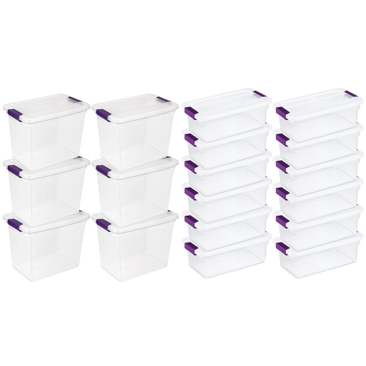 Sterilite 27 Qt Storage Container, 6 Pack, and 6 Qt Storage Container, 12 Pack