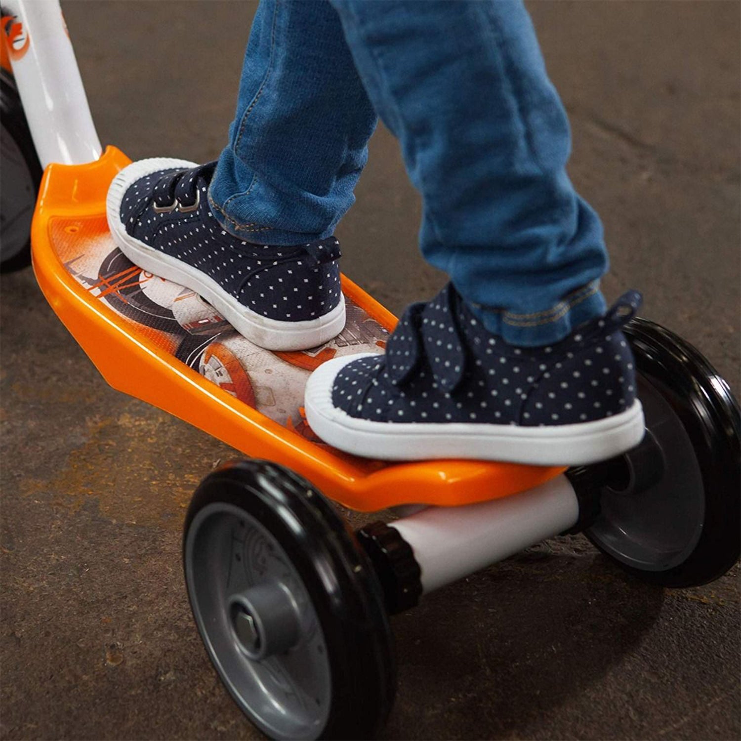 Huffy Star Wars BB8 Preschool Toddler Kick Scooter with Storage, Orange (Used)