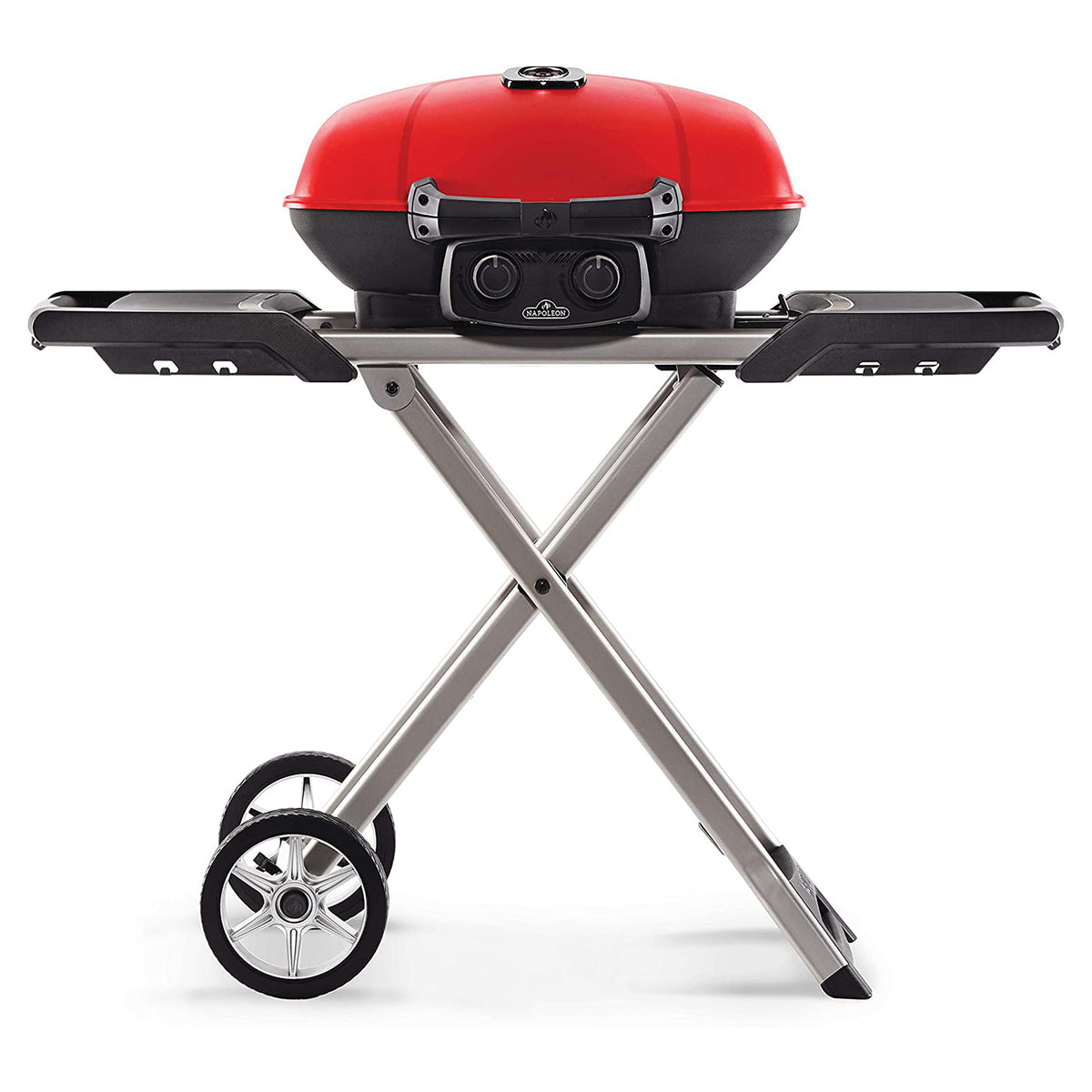 Napoleon TravelQ 285X Propane Gas Grill w/ Scissor Cart & Griddle (For Parts)