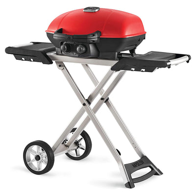 Napoleon TravelQ 285X Propane Gas Grill w/ Scissor Cart & Griddle (For Parts)