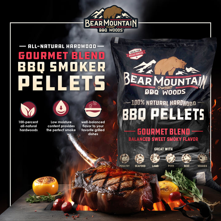 Bear Mountain BBQ All-Natural Hardwood Gourmet Smoker Pellets, 40 lbs (3 Pack)