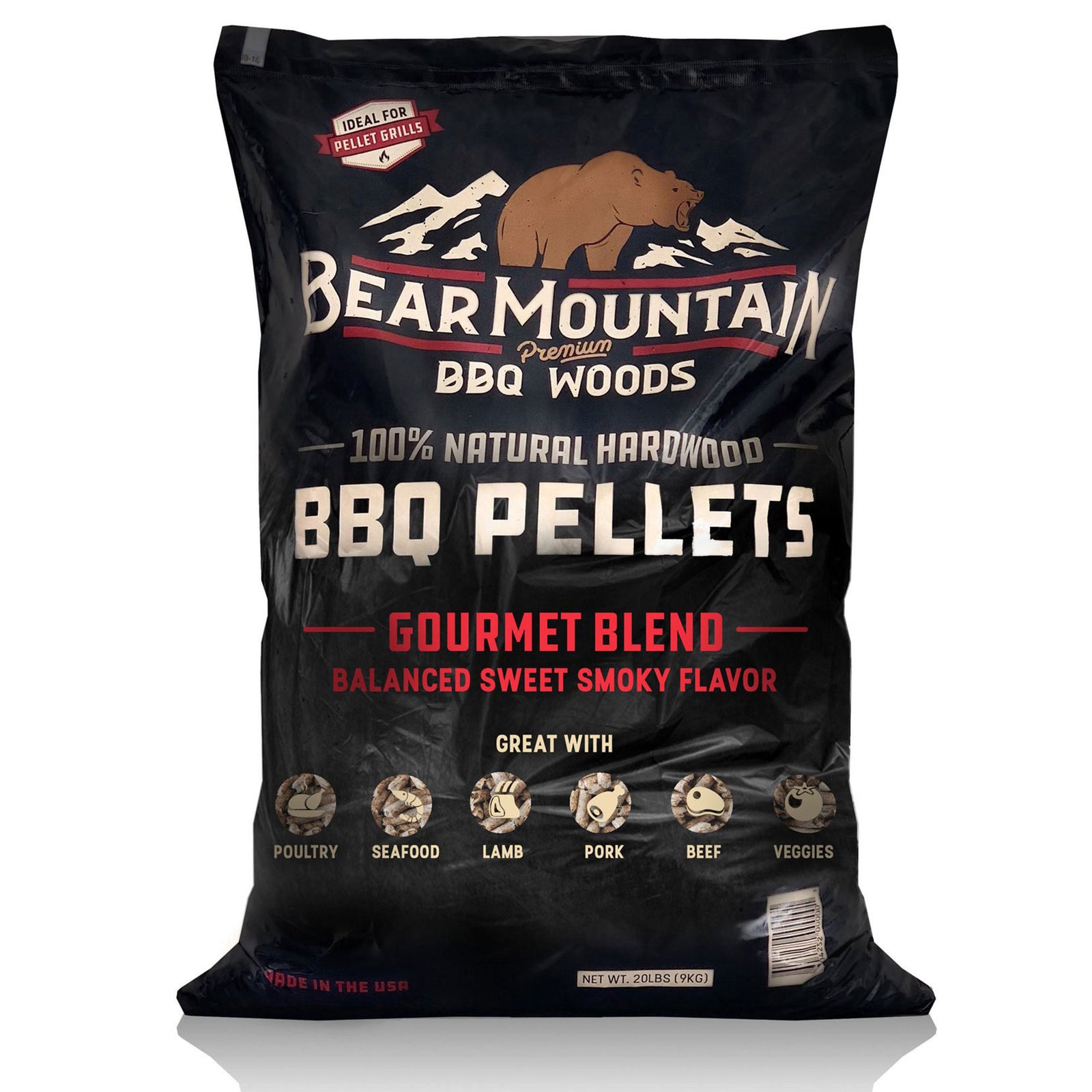 Bear Mountain BBQ FB99 All-Natural Hardwood Gourmet Blend Smoker Pellets, 40 lbs - VMInnovations