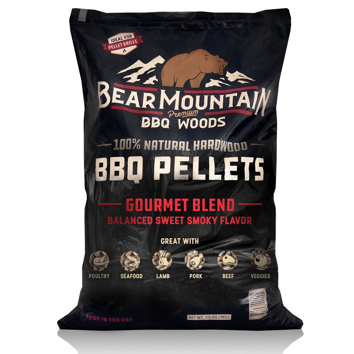 Bear Mountain BBQ FB99 All-Natural Hardwood Gourmet Blend Smoker Pellets, 40 lbs (For Parts) - VMInnovations