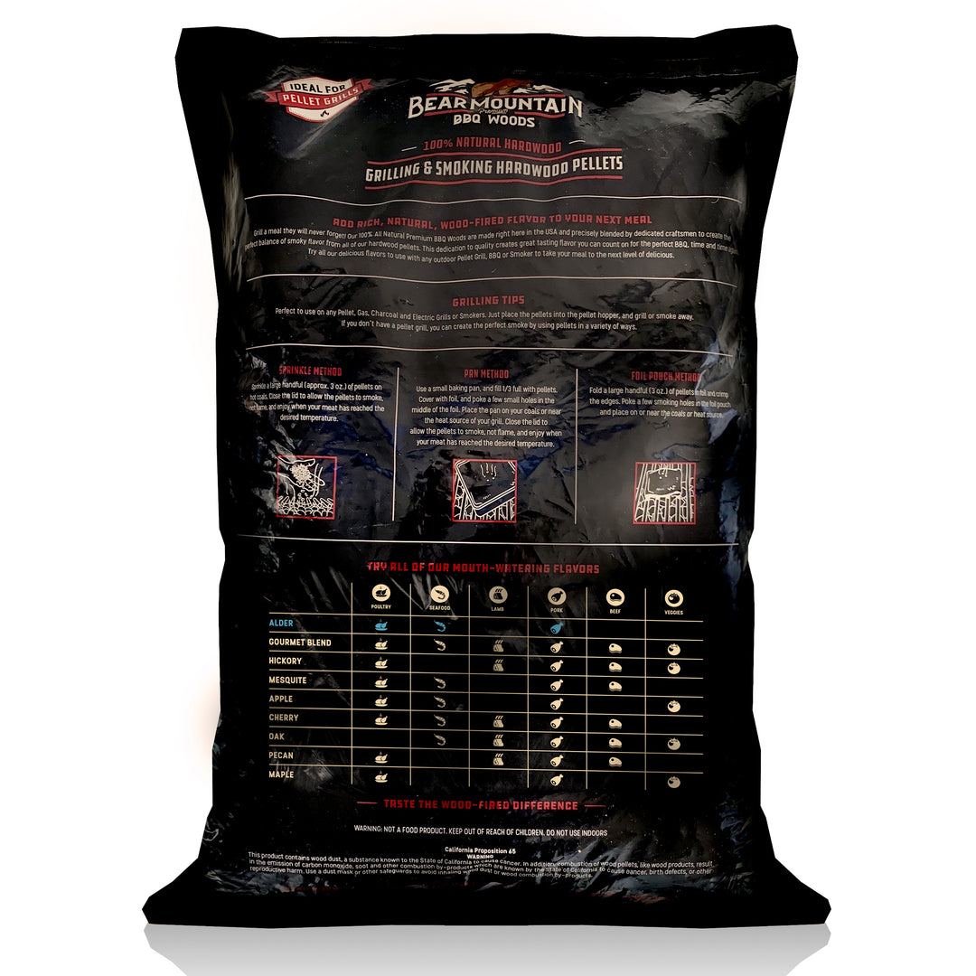 Bear Mountain BBQ 100% Natural Hardwood Alder Sweet Flavor Pellets, 20 Pounds - VMInnovations