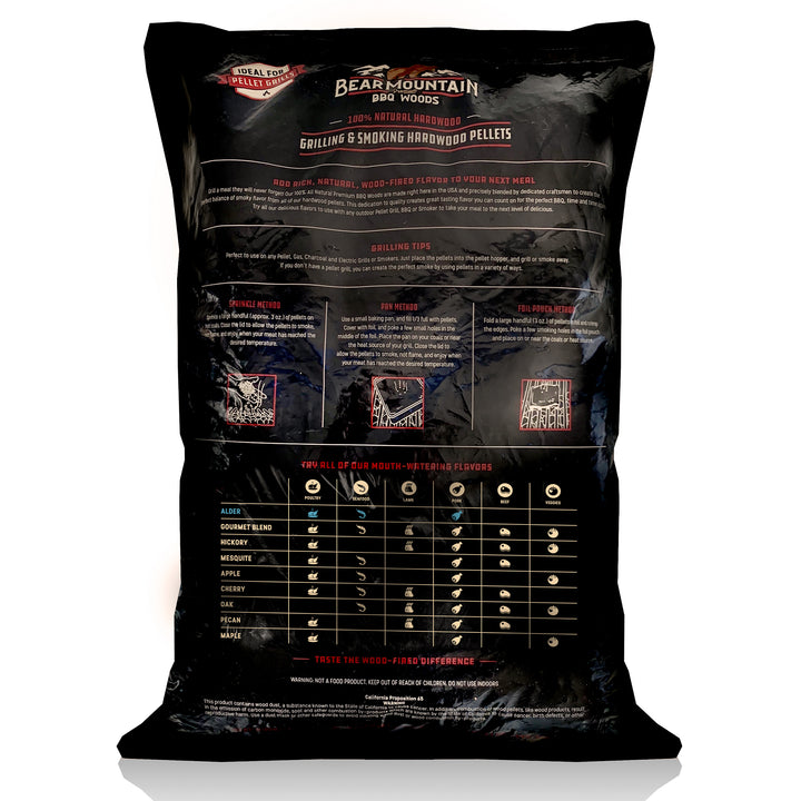 Bear Mountain BBQ 100% Natural Hardwood Alder Sweet Flavor Pellets, 20 Pounds - VMInnovations