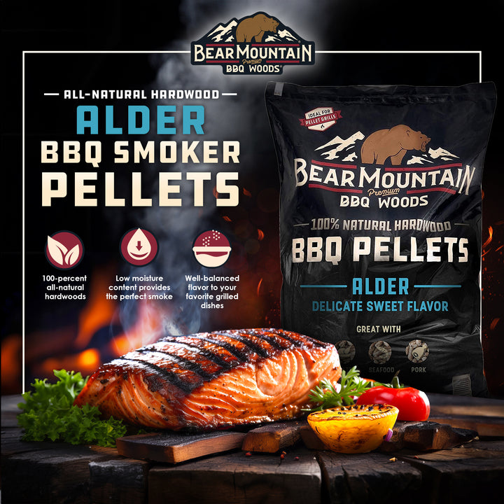 Bear Mountain BBQ 100% Natural Hardwood Alder Sweet Flavor Pellets, 20 Pounds - VMInnovations