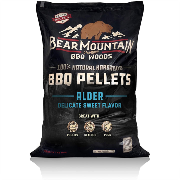 Bear Mountain BBQ 100% Natural Hardwood Alder Sweet Flavor Pellets, 20 Pounds - VMInnovations