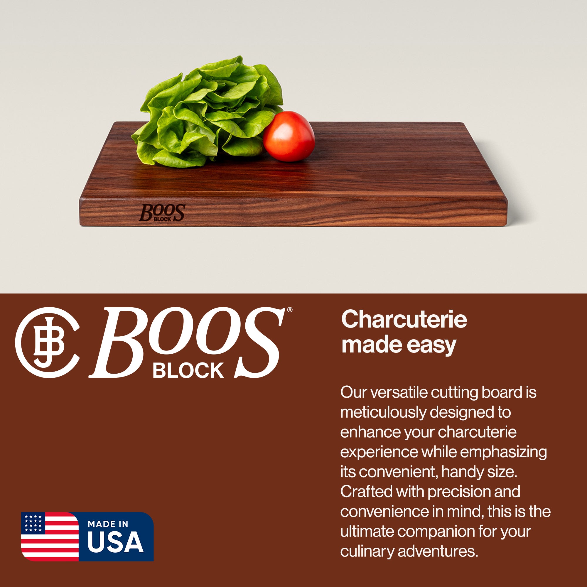 John Boos Walnut Wood Edge Grain Cutting Board, 20 x 15 x 1.5 Inches (Open Box) - VMInnovations