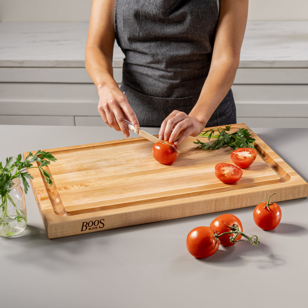 John Boos Large Maple Wood Edge Grain Reversible Cutting Board, 24" x 18" x 1.5" - VMInnovations