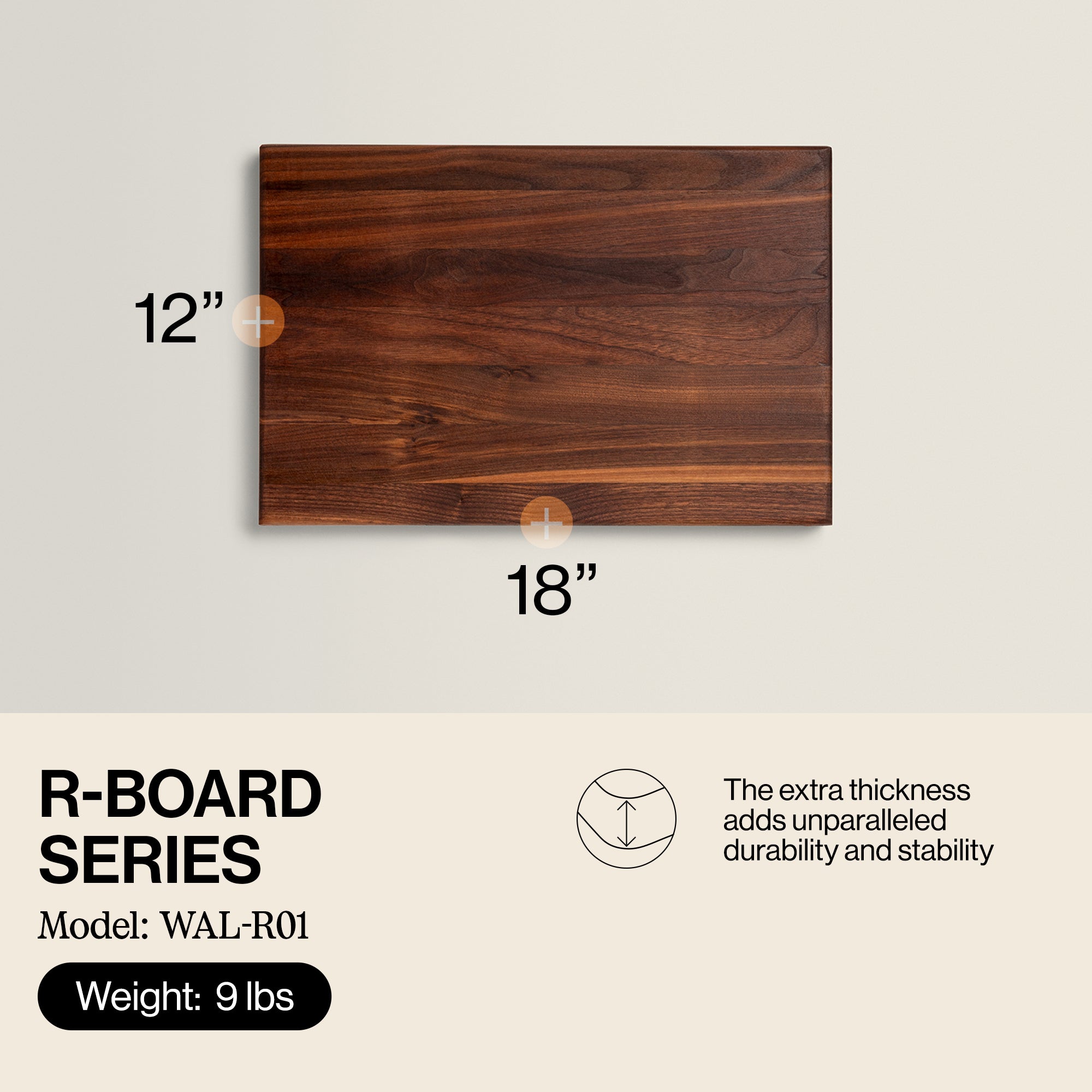 John Boos Walnut Wood Edge Grain Cutting Board, 18 x 12 x 1.5 Inches (Open Box)