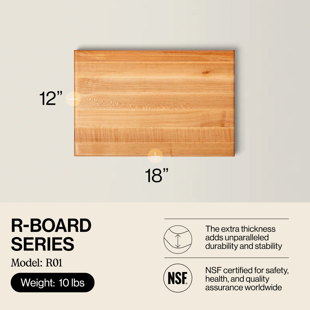 John Boos Maple Wood Edge Grain Cutting Board, 18 x 12 x 1.5 Inches (Open Box)