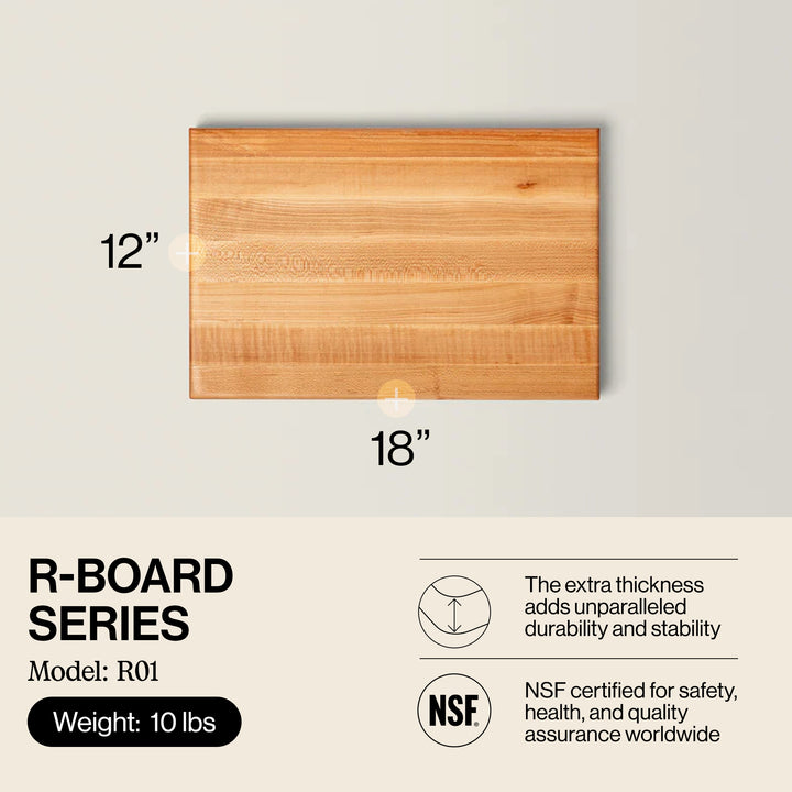 John Boos Maple Wood Edge Grain Cutting Board, 18 x 12 x 1.5 Inches (Open Box)