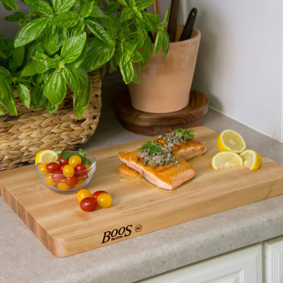 John Boos Chop N Slice LG Maple Wood Cutting Board, 20"x15"x1.25" (Open Box) - VMInnovations