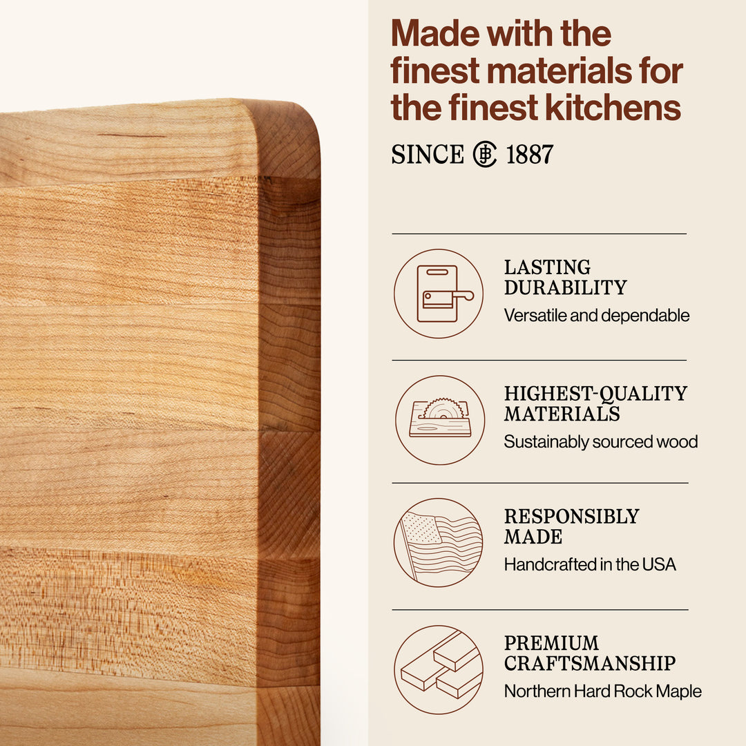 John Boos Chop N Slice Large Maple Wood End Grain Cutting Board, 20"x15"x1.25"