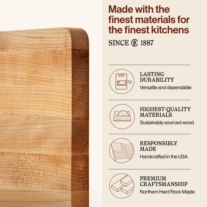 John Boos Chop N Slice Large Maple Wood End Grain Cutting Board, 20"x15"x1.25"