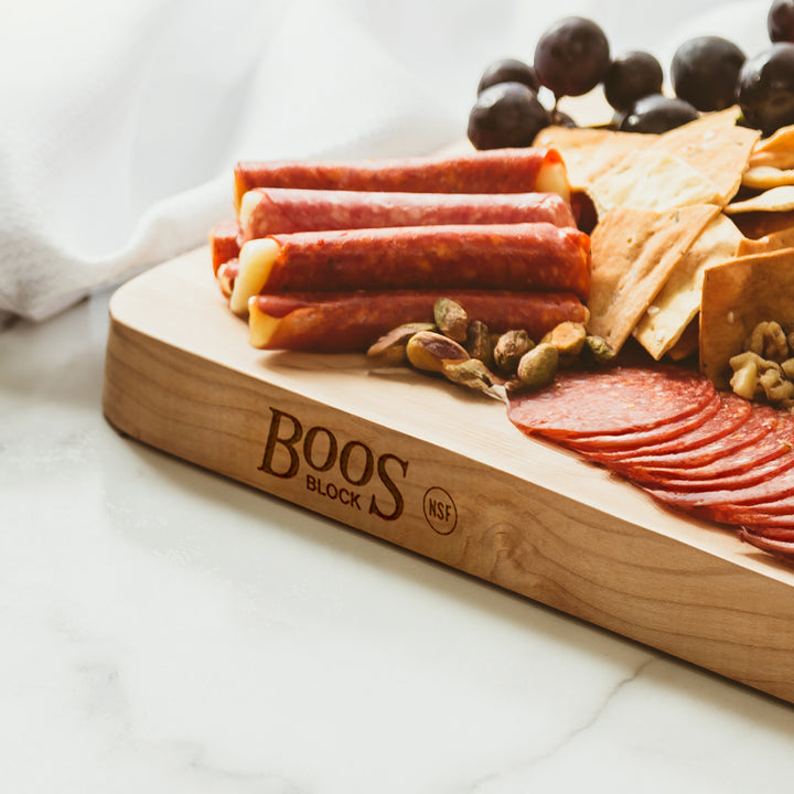 John Boos Chop N Slice Large Maple Wood End Grain Cutting Board, 18"x12"x1.25"