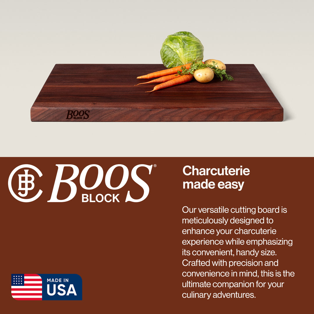John Boos Walnut Wood Edge Grain Reversible Cutting Board, 24 x 18 x 1.5 Inches