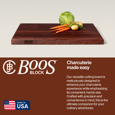 John Boos Walnut Wood Edge Grain Cutting Board, 24 x 18 x 1.5 Inches (Open Box) - VMInnovations