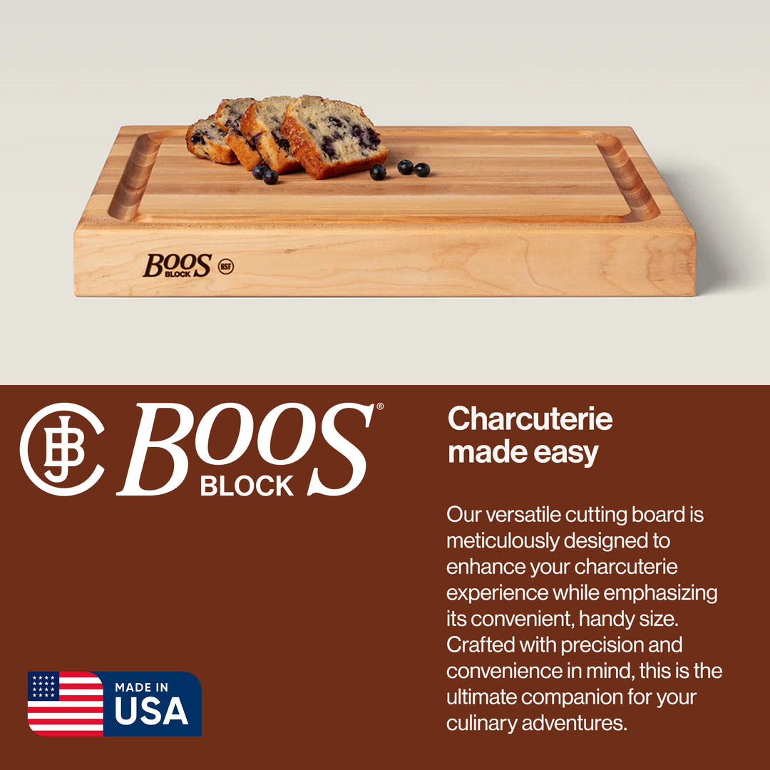 John Boos Maple Wood Edge Grain Reversible Cutting Board, 20 x 15 x 2.25 Inches