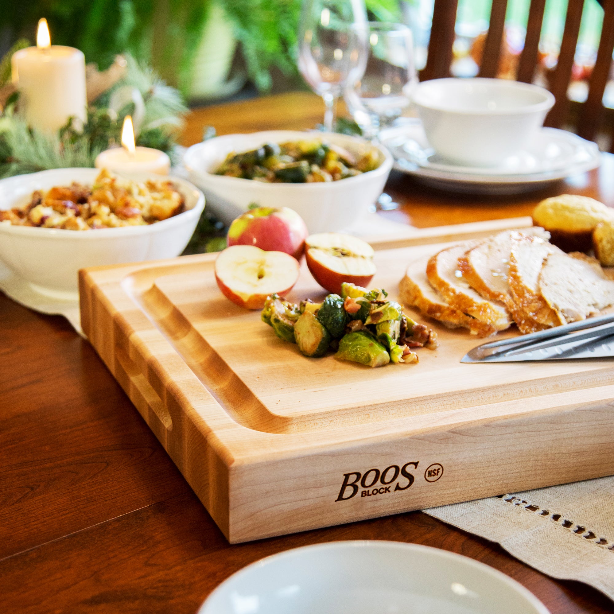John Boos Maple Wood Edge Grain Reversible Cutting Board, 20 x 15 x 2.25 Inches - VMInnovations